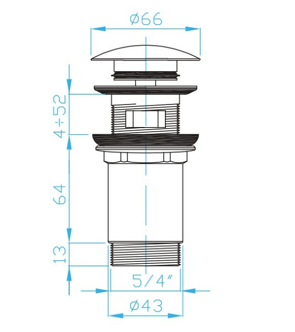Prohlédnout Umyvadlový výtokový ventil KLIK - KLAK velký