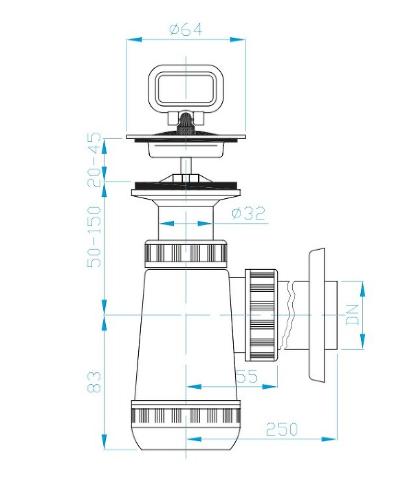Prohlédnout E Sifon umyvadlový nerezová miska, zátka
