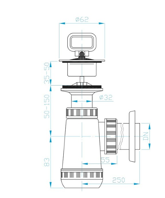 Prohlédnout E Sifon umyvadlový plastová miska, zátka