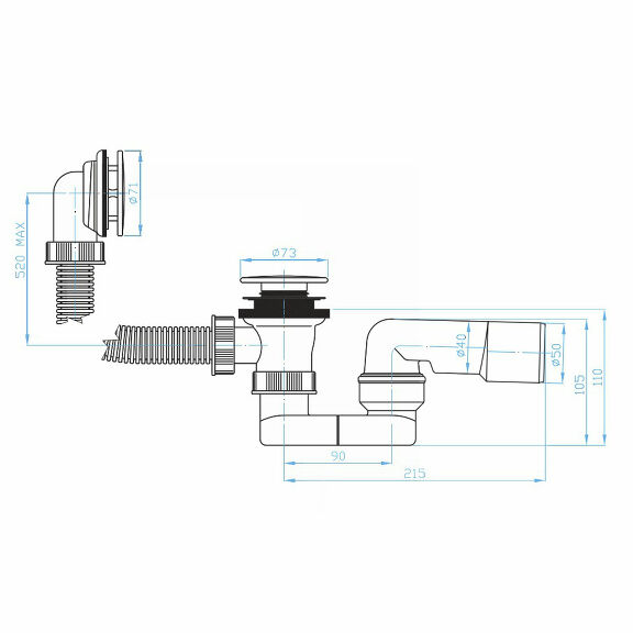 Prohlédnout Vanová výtoková výpust Klik klak vč. van. sif. 40/50, inox