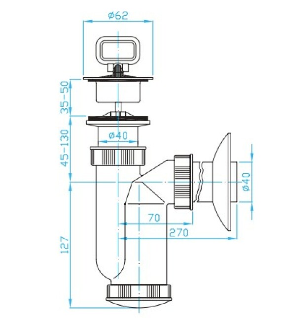 Prohlédnout Sifon umyvadlový plastová miska, zátka