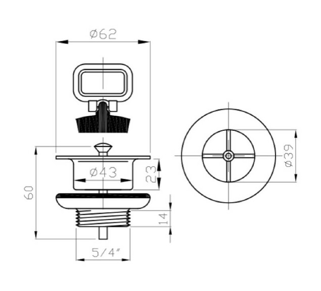 Prohlédnout VÝPRODEJ - Umyvadlový výtokový ventil 5/4", plast. miska