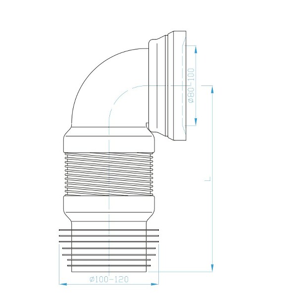 Prohlédnout WC dopojení flexi koleno 90-300