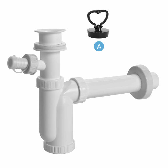 Prohlédnout Sifon umyvadlový plastová miska, pračkový vývod, zátka