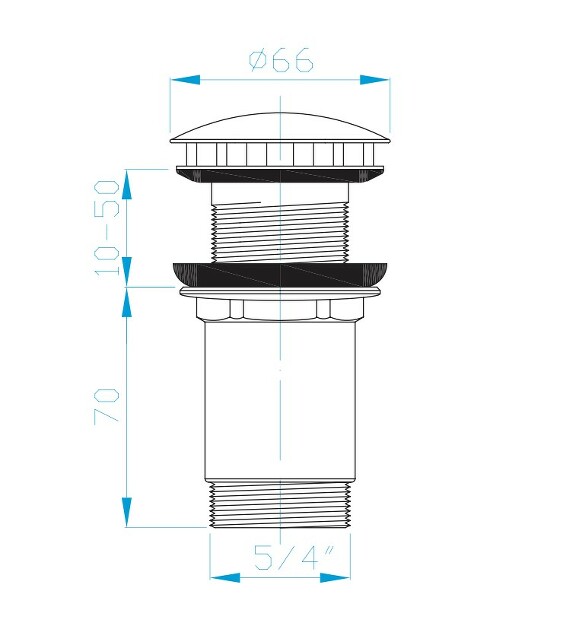 View Washbasin outlet CLICK - CLACK non-closing, without overflow, large