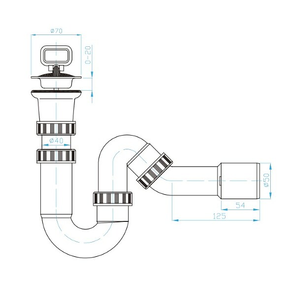 Prohlédnout U sifon 50 nerez dřezový s kolenem 135°
