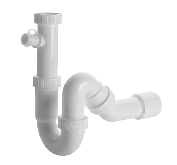 View U siphon 50 with elbow 135°, 6/4" nut with washing machine ext.