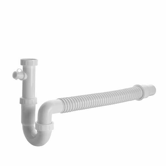 View U siphon flexi hose 50/40, 6/4", washing machine outlet