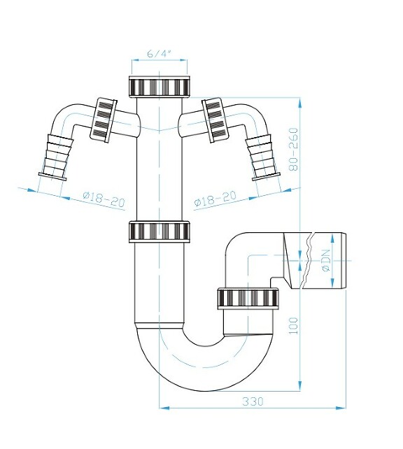 Prohlédnout U sifon 50, 6/4", 2x pračkový vývod