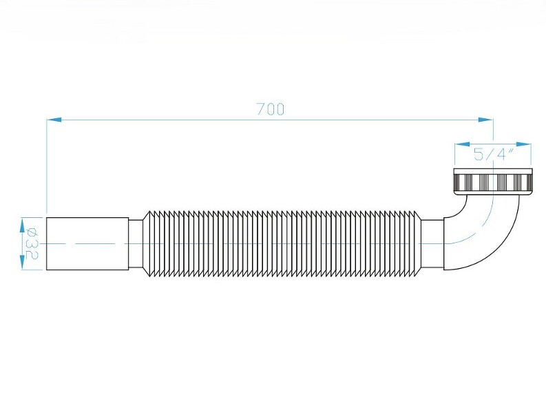Prohlédnout Flexi dopojení s plastovou matkou 5/4", koleno, DN32