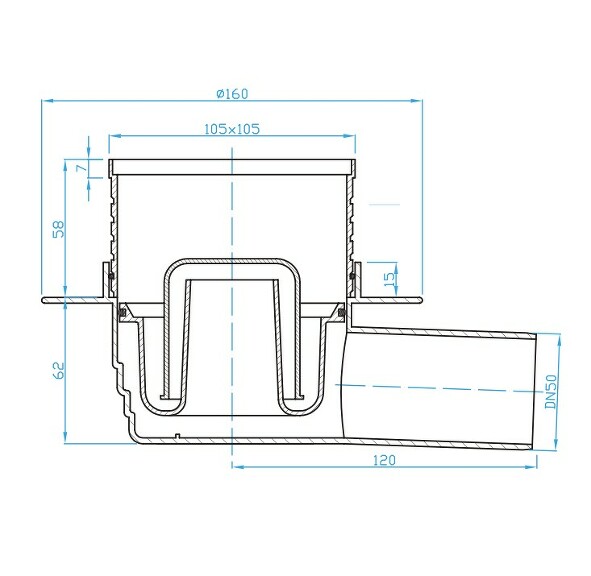 Prohlédnout Podlahová vpust boční 50, černá
