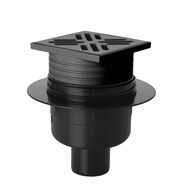 Floor drain straight 50, black