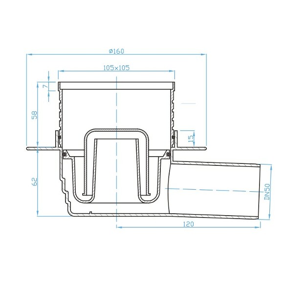 Prohlédnout Podlahová vpust boční 50, zlatá