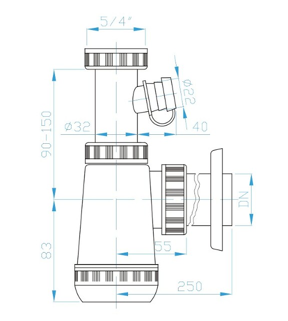 Prohlédnout E Sifon 5/4", pračkový vývod