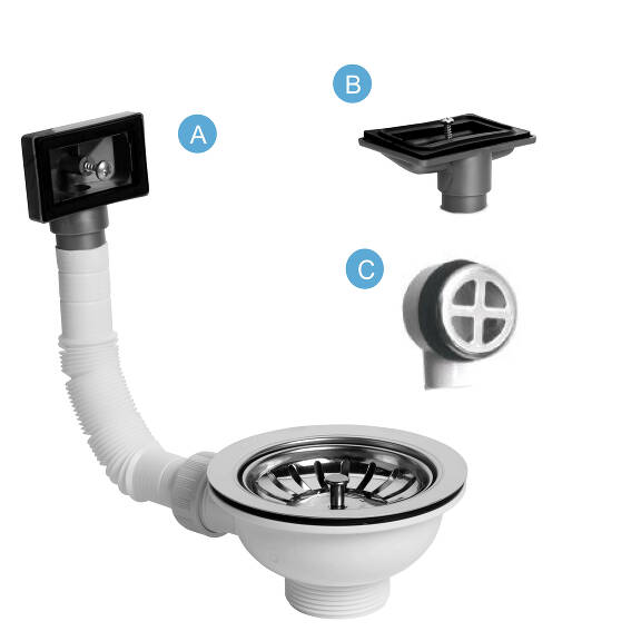 View Sink outlet 115 6/4", overflow