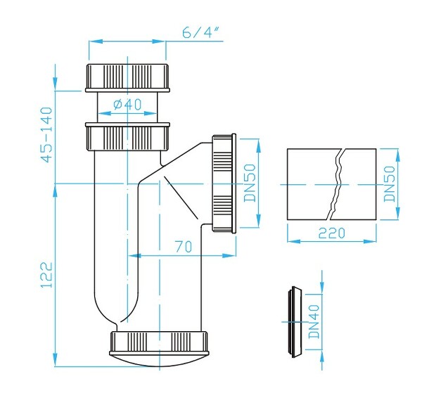 Prohlédnout Sifon 6/4" 50