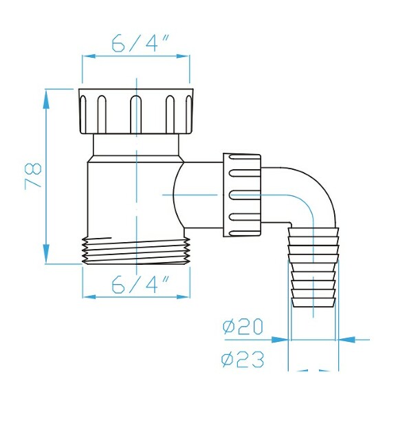 Prohlédnout Odtokové šroubení 6/4", přípojka