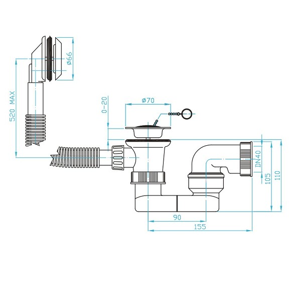 Prohlédnout Sifon vanový 40 6/4" přepad