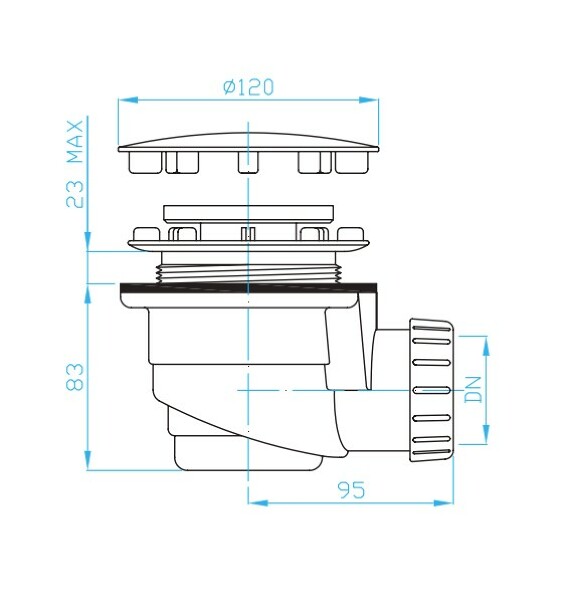 View Shower tray siphon 90, chrome
