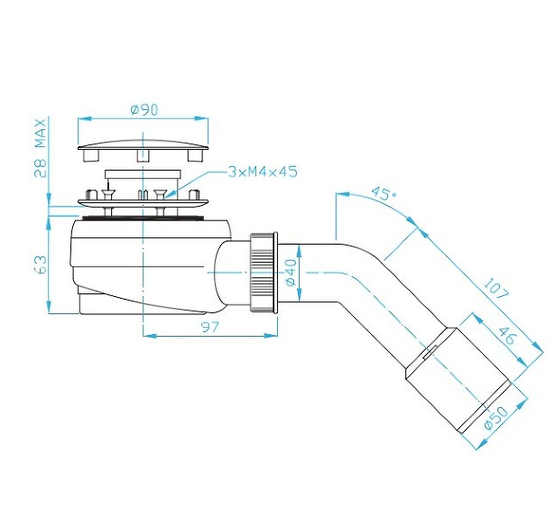 Prohlédnout Sifon vaničkový 60 nízký inox