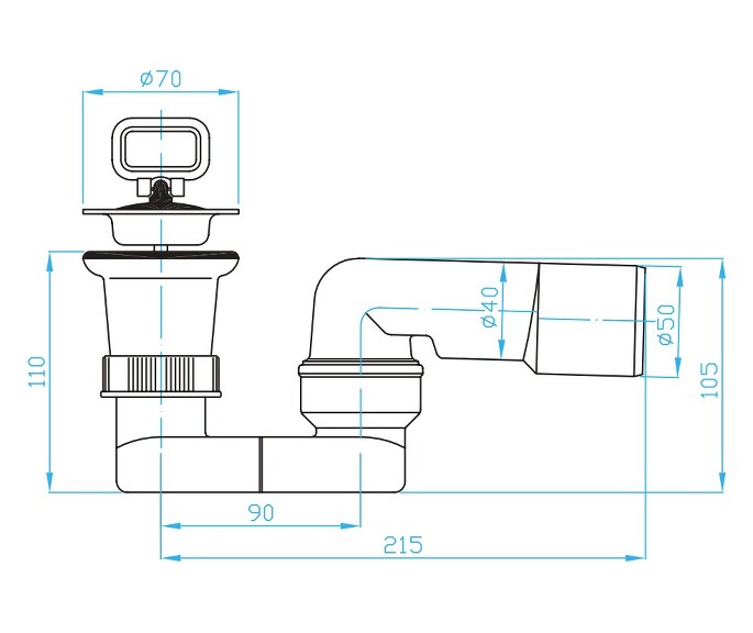 View E shower tray trap, plug