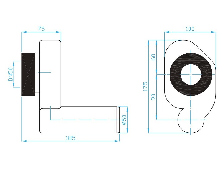 View Urinal trap, rear