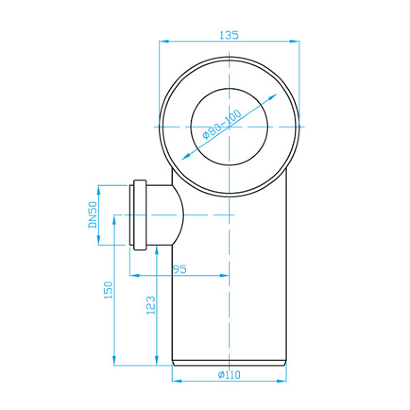 Prohlédnout WC dopojení koleno 90° s přípojkou, levé