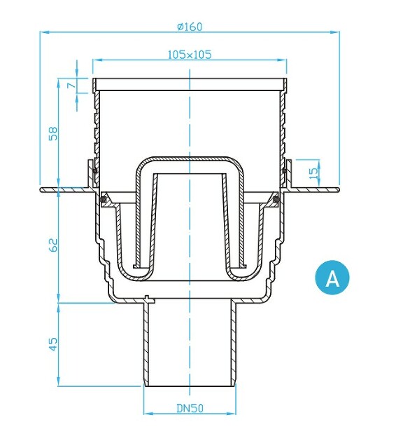 Prohlédnout Podlahová vpust přímá 50 nerez