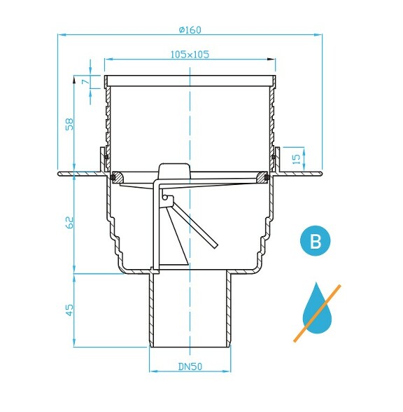 Prohlédnout Podlahová vpust přímá 50 nerez