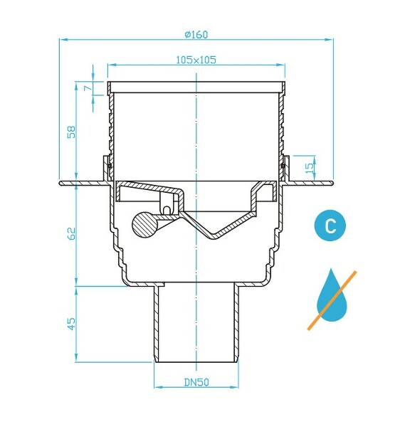 Prohlédnout Podlahová vpust přímá 50 nerez