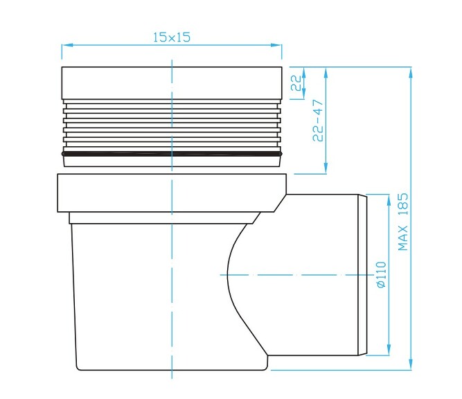 View Floor drain horizontal 110
