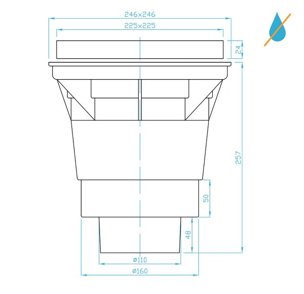 Prohlédnout Venkovní pojezdová vpust 160/110 s litinovou mřížkou, suchá klapka