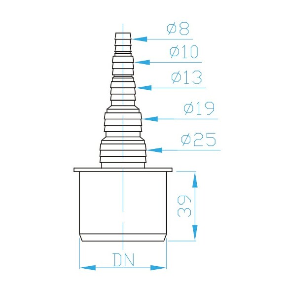 Prohlédnout HT Koncovka pro připojení hadice přímá 8 - 25 mm