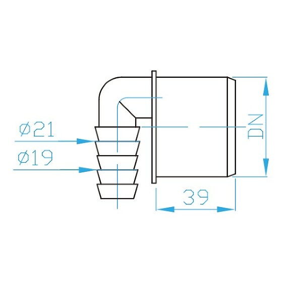 Prohlédnout HT Koncovka pro připojení hadice rohová 19 - 21 mm
