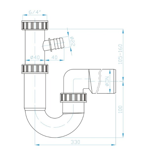 Prohlédnout U sifon 6/4” pračkový vývod