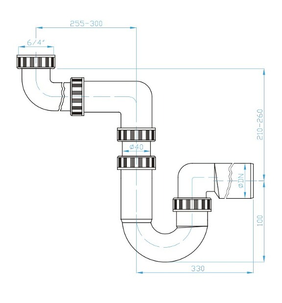View U space trap 6/4”, nut